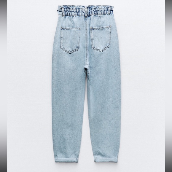Zara HIGH RISE - BAGGY PAPERBAG jeans size 2 - Picture 2 of 2